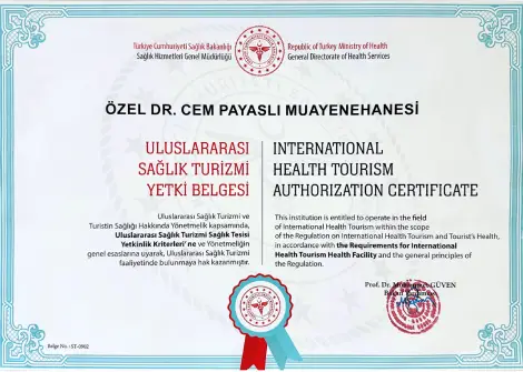 Uluslararası Sağlık Turizmi Yetki Belgesi
